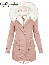 Cyflymder Women Jacket Parka Long Parkas Female Cotton Hooded Overcoat Loose Long Coat Thick Warm Windproof Casual