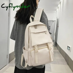 Cyflymder Women Large Capacity Backpack High Quality Leather Female School Bags For Teenage Girls