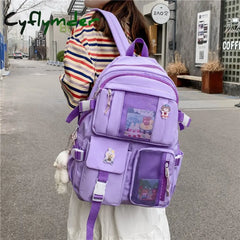 Cyflymder Women Large Capacity Travel Backpack Female Multi-Pocket College Waterproof School Bags