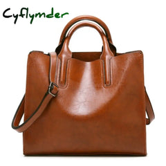 Cyflymder Women Leather Bags Famous Brands Handbag Casual Female Bag Trunk Tote Ladies Shoulder