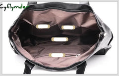 Cyflymder Women Leather Handbags Fashion Big Totes Bag Retro Embossing Ladies Shoulder Large Tote