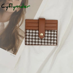 Cyflymder Women Leather Slim Card Holder Wallet Men Mini Wallets Zipper Money Holders Vintage Short