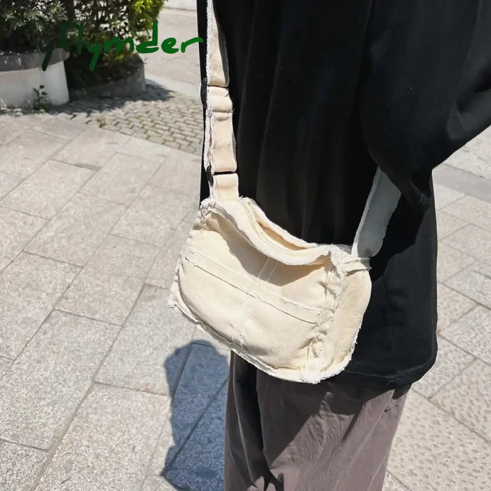 Cyflymder Women Little Canvas Shoulder Bag Female Thick Cloth Small Messenger Retro Vintage