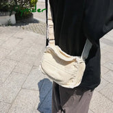 Cyflymder Women Little Canvas Shoulder Bag Female Thick Cloth Small Messenger Retro Vintage