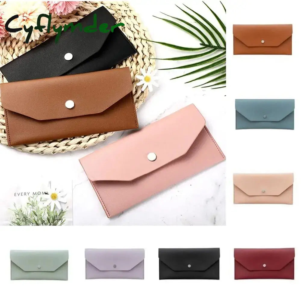 Cyflymder Women Long Envelope Wallets Leather Money Clutch Bag Multifunctional Female Purse Holiday Purses for Women
