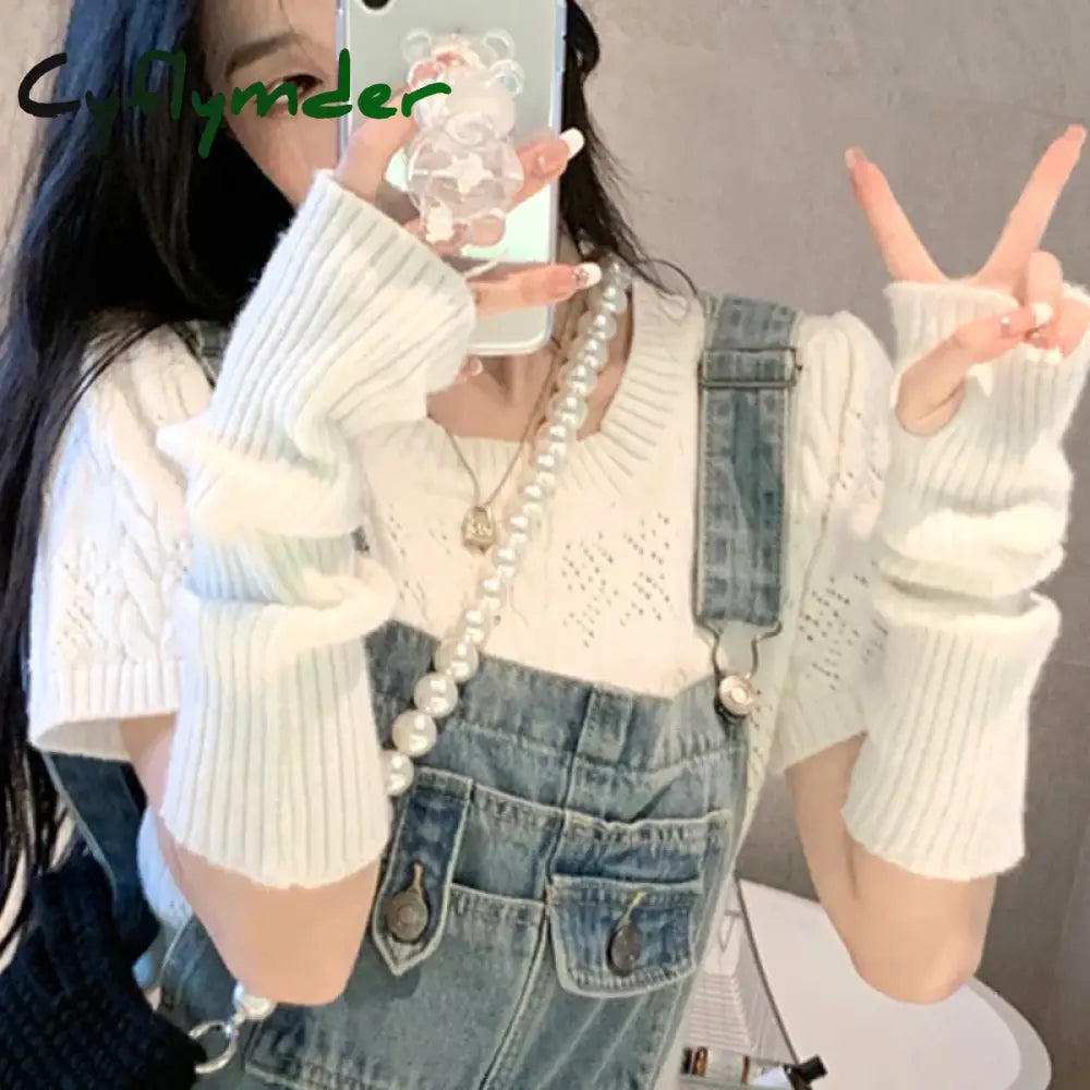 Cyflymder Women Long Fingerless Gloves Soft Female Glove Lolita Kawaii Mitten Winter Warmer Knitted Arm Sleeve Girls