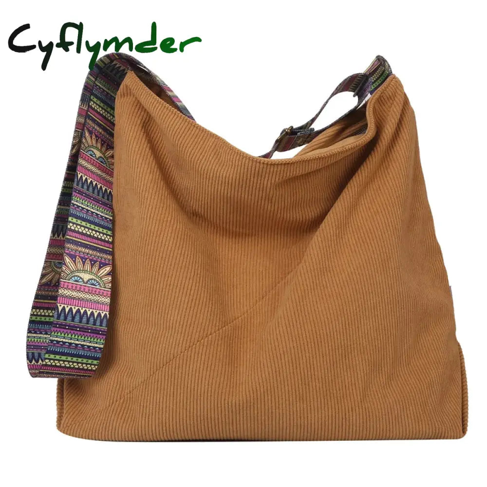 Women Luxury Corduroy Shoulder Bag Large Handbag Big Casual Tote Canvas Lining Solid Cloth Purse Zipper Crossbody Messenger Bags