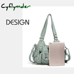 Cyflymder Women Luxury Handbags Women Bags Designer Vintage Soft Leather Bags Fashion Satchel