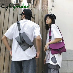Cyflymder Women Messenger Bags Ins Fashion Solid Color Chest Bag Female Buckle Min Square Designer