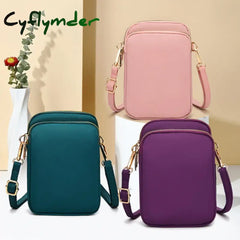 Cyflymder Women Mini Bag Crossbody Zipper Shoulder Bags Mobile Phone Purse Vertical Multifunctional
