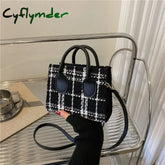 Cyflymder Women Mini Handbag Ladies Pouch Fashion Check Pattern Shoulder Bag Crossbody Messanger