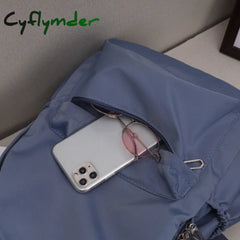 Cyflymder Women Nylon Zipper Backpack Preppy Style Students Solid Color School Knapsacks Girls