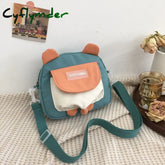 Cyflymder Women Personality Cute Frog Small Round Bag New Korean Canvas Female Ins Student Shoulder