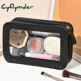 Women PU Makeup Bag Traveling Cosmetic Bag Clear Toiletry Bag Skincare Products Organizer Portable Size Toiletries Storage