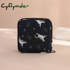 Cyflymder Women Sanitary Napkin Storage Bag Portable Cotton Pad Pouch Cosmetic Bags Girls Travel