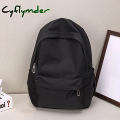 Cyflymder Women Schoolbag Waterproof Large Capacity School Backpack Smooth Zipper Solid Color Teens Girl Casual Daypack
