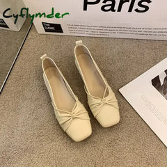 Cyflymder Women Shoes Autumn Shallow Mouth Modis Casual Female Sneakers Square Toe Flats Elegant Soft Fall 2024 Dress