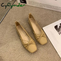 Cyflymder Women Shoes Autumn Shallow Mouth Modis Casual Female Sneakers Square Toe Flats Elegant Soft Fall 2024 Dress
