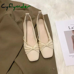 Cyflymder Women Shoes Autumn Shallow Mouth Modis Casual Female Sneakers Square Toe Flats Elegant Soft Fall 2024 Dress