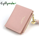 Cyflymder Women Short Wallet Fashion Crossed Grain Pu Leather Tassel Zipper Coin Purse Mini Money