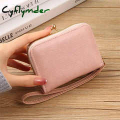Cyflymder Women Short Wallets Female Short Hasp Coin Purses Ladies Portable PU Leather Money Bag Large Capacity Card