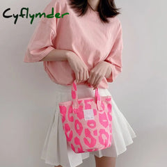 Cyflymder Women Shoulder Bag Canvas Totes Girl Fashion Casual Large Capacity Shopper With Snap Cute