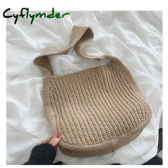 Cyflymder Women Shoulder Bags Large Capacity Crochet Hobo Bag Fashion New Knitting Handbags Female