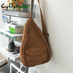 Cyflymder Women Shoulder Messenger Bag Canvas Crossbody New Trend Fashion Female Solid Color High
