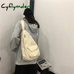 Cyflymder Women Shoulder Messenger Bag Canvas Crossbody New Trend Fashion Female Solid Color High