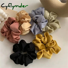 Cyflymder Women Silk Scrunchie Elastic Multicolor Hair Band Ponytail Holder Headband Accessories