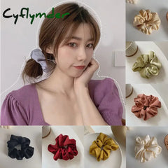 Cyflymder Women Silk Scrunchie Elastic Multicolor Hair Band Ponytail Holder Headband Accessories
