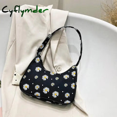 Cyflymder Women Small Fresh Floral Printed Vertical Square Shoulder Bags Female Fashion Pu Leather