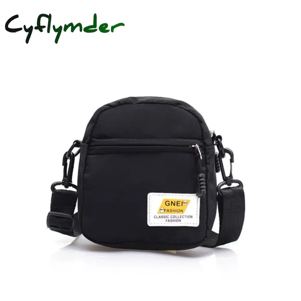 Cyflymder Women Small Nylon Shoulder Bag Female Mini Fashion Solid Crossbody Bags Zipper Shell