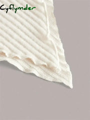 Cyflymder Women Solid Autumn Winter Grunge Asymmetrical Neck Rib-knit Tee Strapless Blouse Long Sleeve Casual Sweater