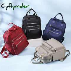 Cyflymder Women Solid Backpack Travel Casual Waterproof Women’s Shoulder Bag Female Large