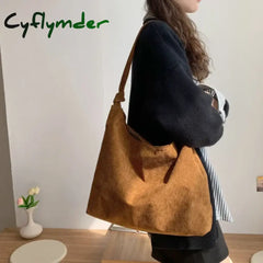 Cyflymder Women Striped Corduroy Bags Simple Canvas Zipper Crossbody & Shoulder Bag Eco Cloth Purse Solid Books