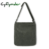 Cyflymder Women Stripes Corduroy Shoulder Bag Long Strap Vintage Canvas Messenger Bags Female Large