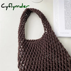 Cyflymder Women Summer Fashion Knitting Small Woven Crochet Bag Silk Weaving Satin Ribbon Green