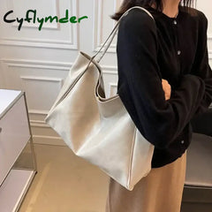Cyflymder Women Tote Bag Fashion Underarm Pouch Large Capacity Soft Pu Leather Shoulder Bag Retro Crossbody Bag Casual