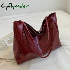 Cyflymder Women Tote Bag Fashion Underarm Pouch Large Capacity Soft Pu Leather Shoulder Bag Retro Crossbody Bag Casual