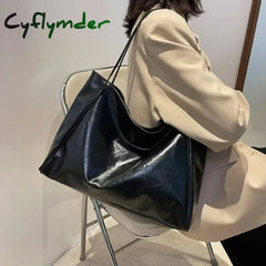 Cyflymder Women Tote Bag Fashion Underarm Pouch Large Capacity Soft Pu Leather Shoulder Bag Retro Crossbody Bag Casual