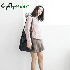 Cyflymder Women Wool Tote Vintage Plaid Canvas Shoulder Bag Female Woolen Cloth Handbag Simple Eco