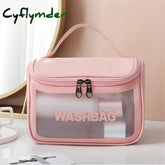Cyflymder Women Zipper Wash Make Up Bag Travel Large Capacity Cosmetic Bags Pvc Waterproof Portable