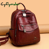 Cyflymder Women’s Backpack Fashion And Elegant Bag Soft Leather Solid Zipper Comfortable For