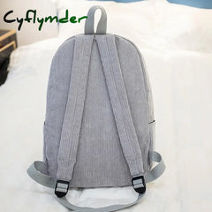 Cyflymder Women’s Backpack School Bag Bookbag Commuter Daily Solid Color Corduroy Adjustable