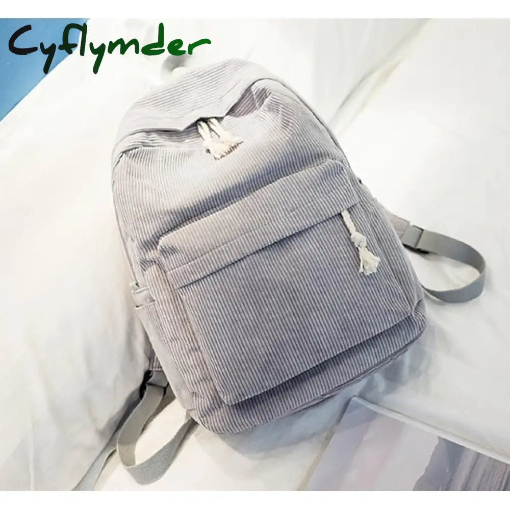 Cyflymder Women’s Backpack School Bag Bookbag Commuter Daily Solid Color Corduroy Adjustable