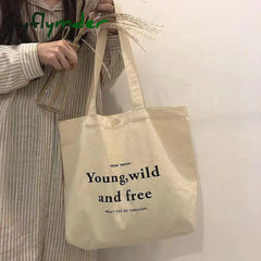 Cyflymder Women’s Bag Cheap Casual Large Capacity Shoulder Bags Shopper Canvas Letter Fashion