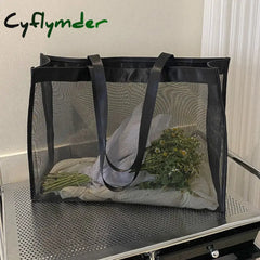 Cyflymder Women’s Bag Large Capacity Mesh Shopping Transparent Waterproof Shoulder Travel Tote