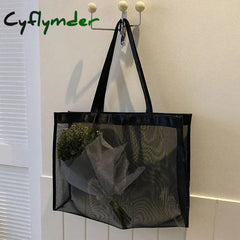 Cyflymder Women’s Bag Large Capacity Mesh Shopping Transparent Waterproof Shoulder Travel Tote