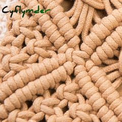 Cyflymder Women’s Bohemian Style Straw Woven Day Clutches Bags Fashionable Simple Tassel Causal